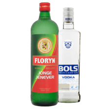 Bols Vodka fles à 700 ml
of Floryn jonge jenever
fles à 1000 ml